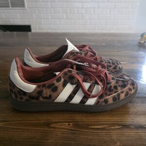 Adidas Leopard Print Sneakers with White Accents